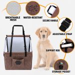 Brown foldable pet car seat feature overview