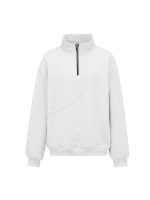 White kangaroo pouch microfleece pullover