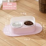 Pink slanted cat bowl dimensions