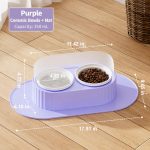 Purple slanted cat bowl dimensions