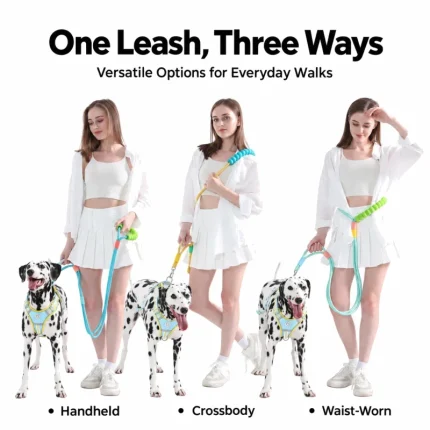 Hands-Free Rope Dog Leash - Three Ways to Wear