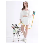 Hands-Free Rope Dog Leash - Yellow Leash in Use