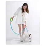 Hands-Free Rope Dog Leash - Blue Leash in Use